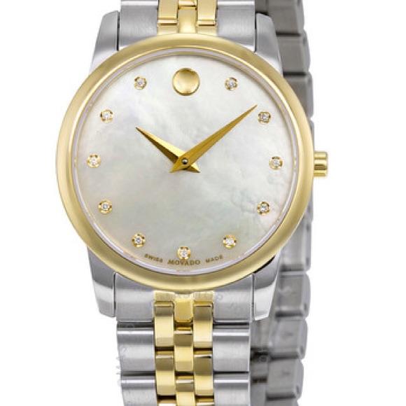 Movado Safiro Mother Of Pearl Dial Diamond Ladies Watch No 0606900
